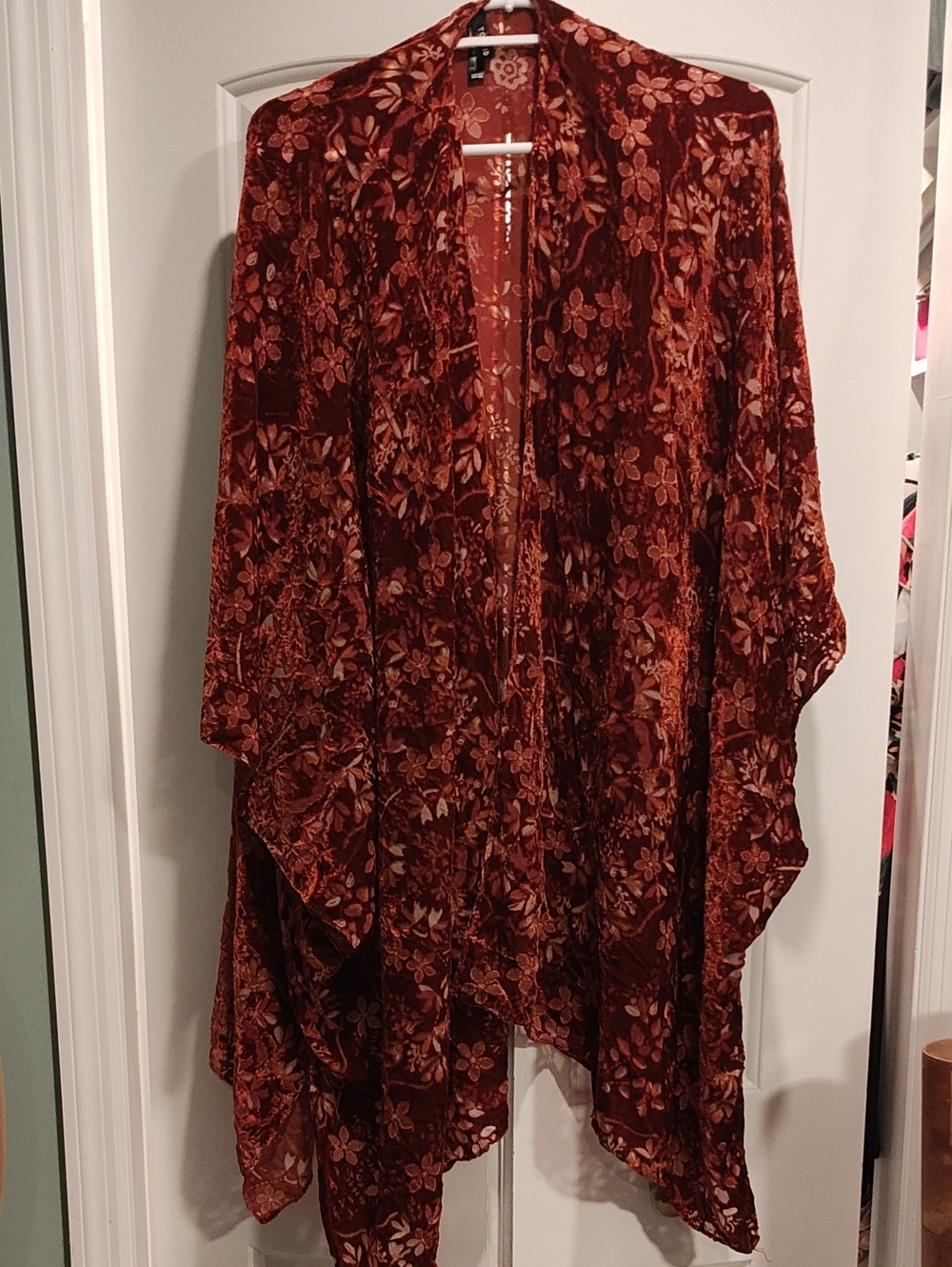 torrid Rust Floral Velvet Kimono Jacket